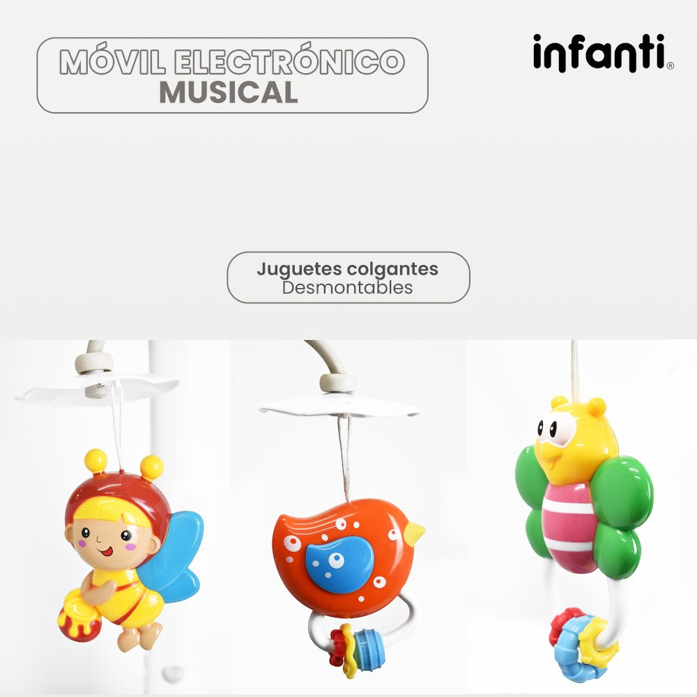 Móvil Electrónico Musical Blanco Infanti