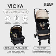 Carriola Vicka Travel System Lifestyle By Infanti Reversible Y  Compacta
