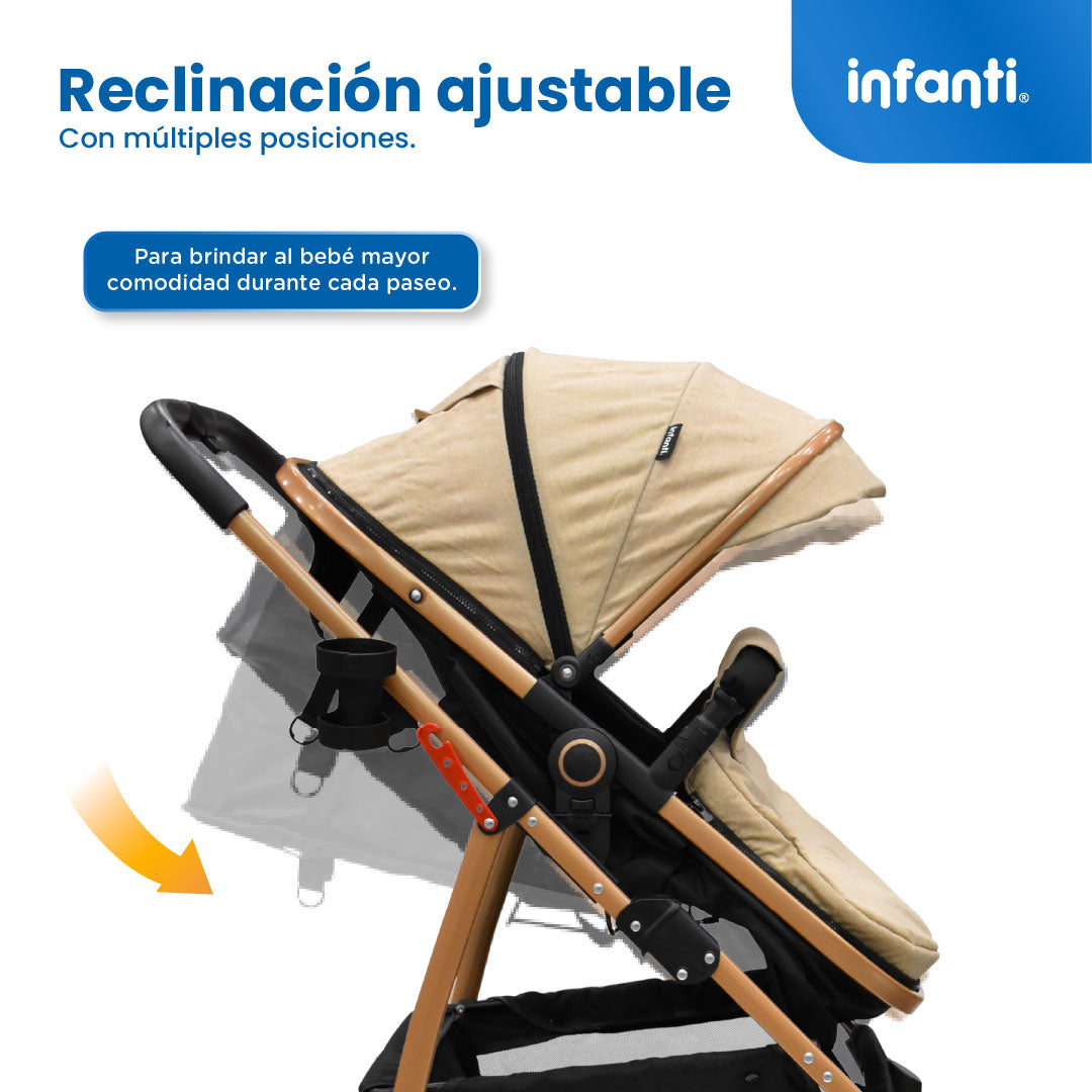 Carriola Travel System Welly Negro Con Portabebé y Asiento Reversible