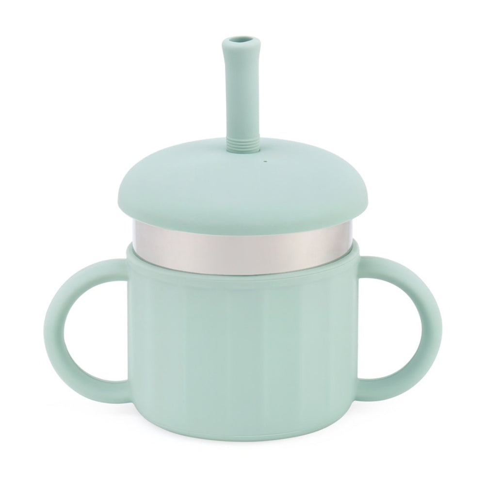 Kit de Alimentación para Bebé de 4 Piezas: Plato, Tazón, Vaso con Popote, Cuchara y Tenedor