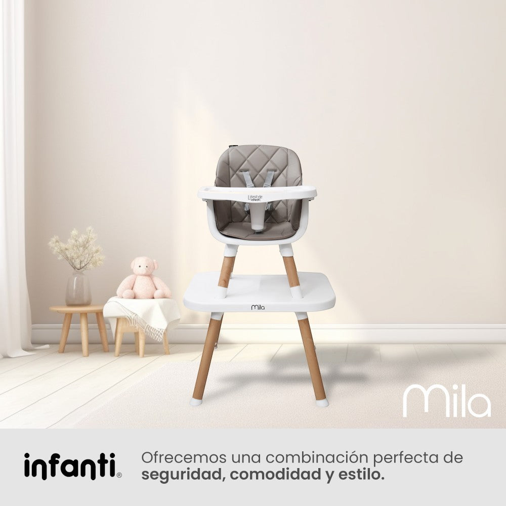 Silla Alta Lifestyle by Infanti Mila 6 en 1 Color Beige