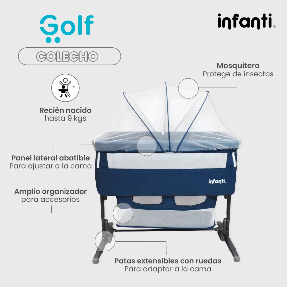 Cuna Colecho Infanti Golf Antirreflujo y Mecedora