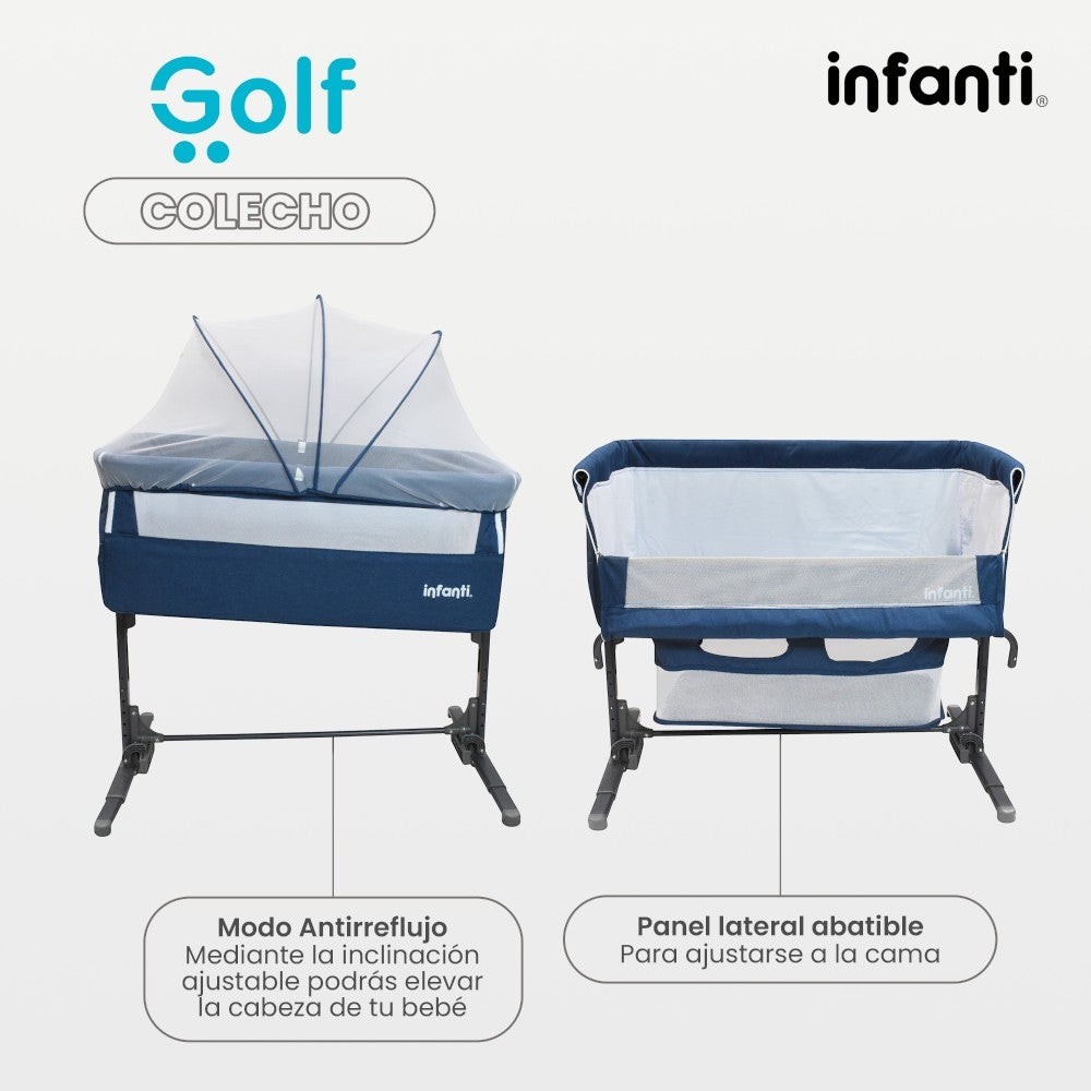 Cuna Colecho Infanti Golf Antirreflujo y Mecedora