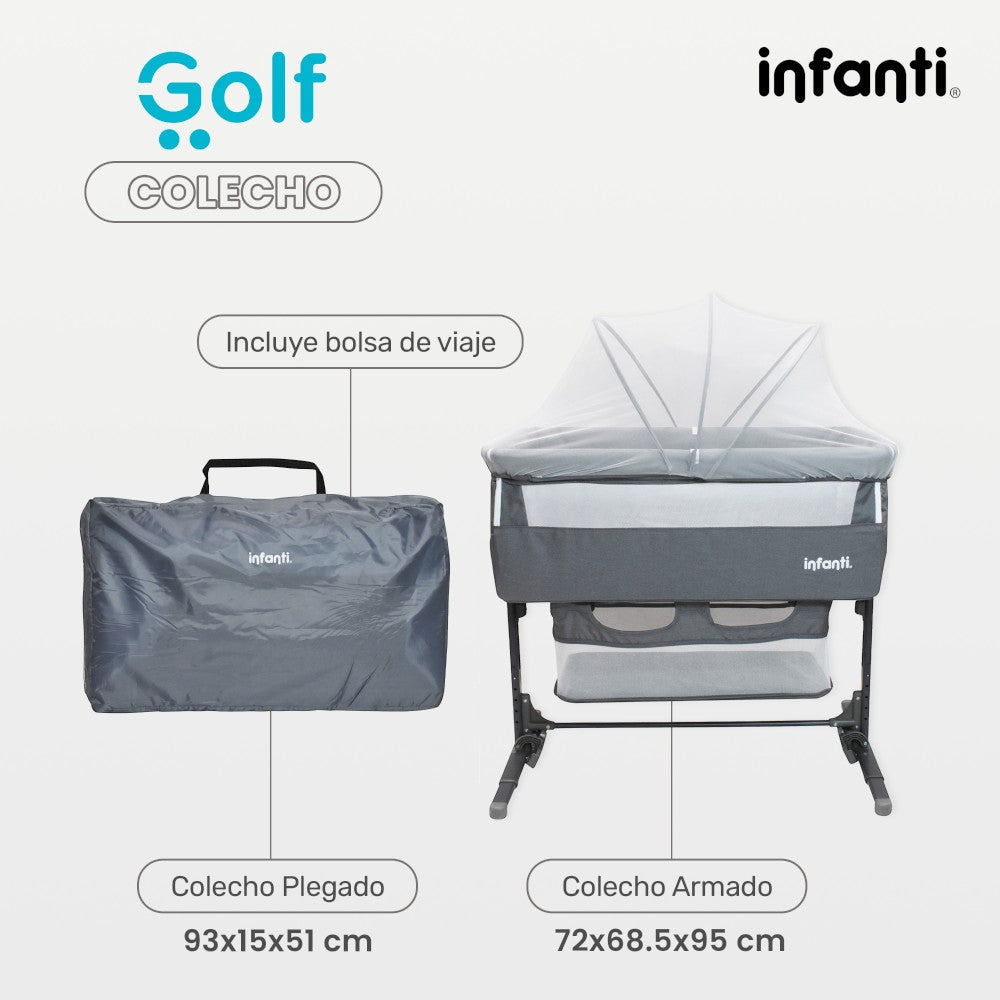 Cuna Colecho Infanti Golf Antirreflujo y Mecedora