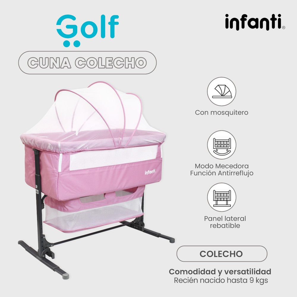 Cuna Colecho Infanti Golf Antirreflujo y Mecedora