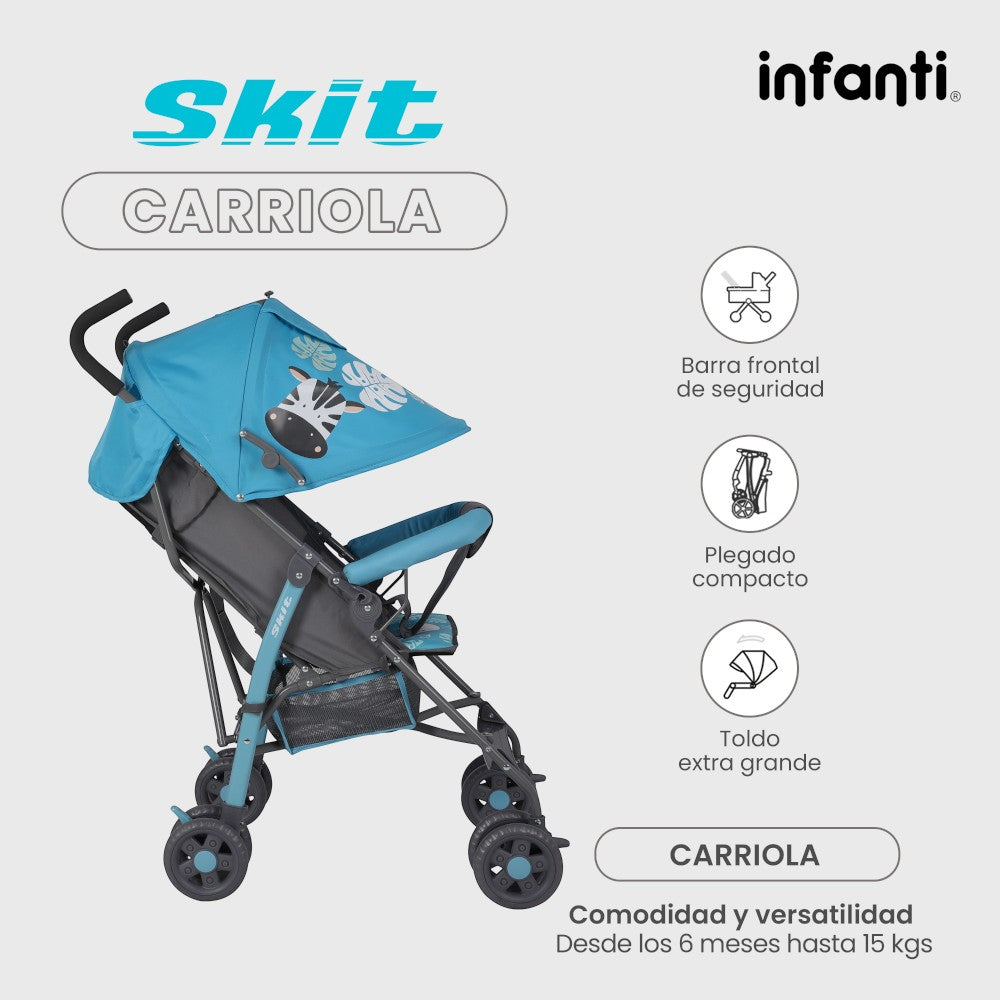 Carriola De Bastón Skit Zebra Safari Ligera y Portátil