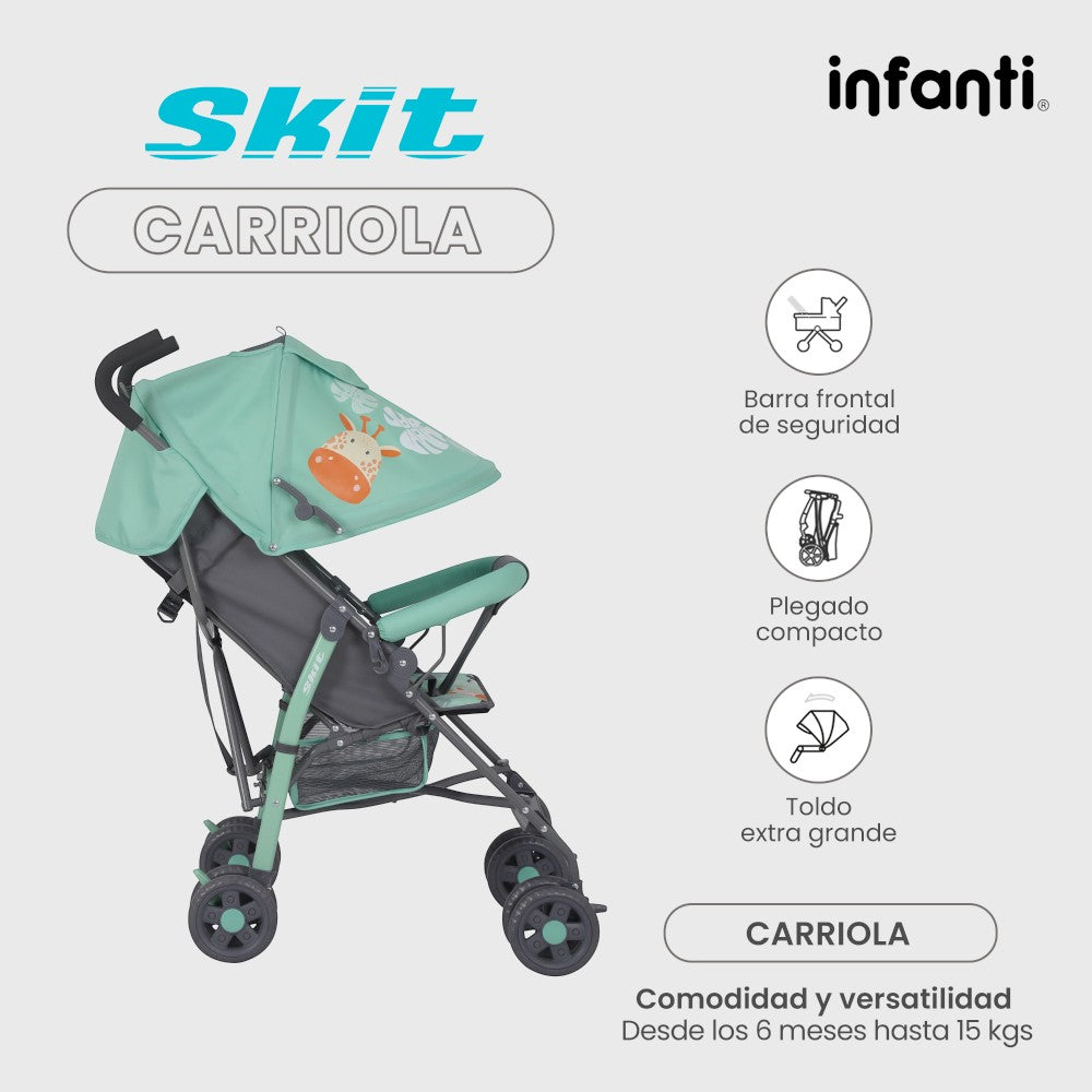 Carriola De Bastón Skit Zebra Safari Ligera y Portátil