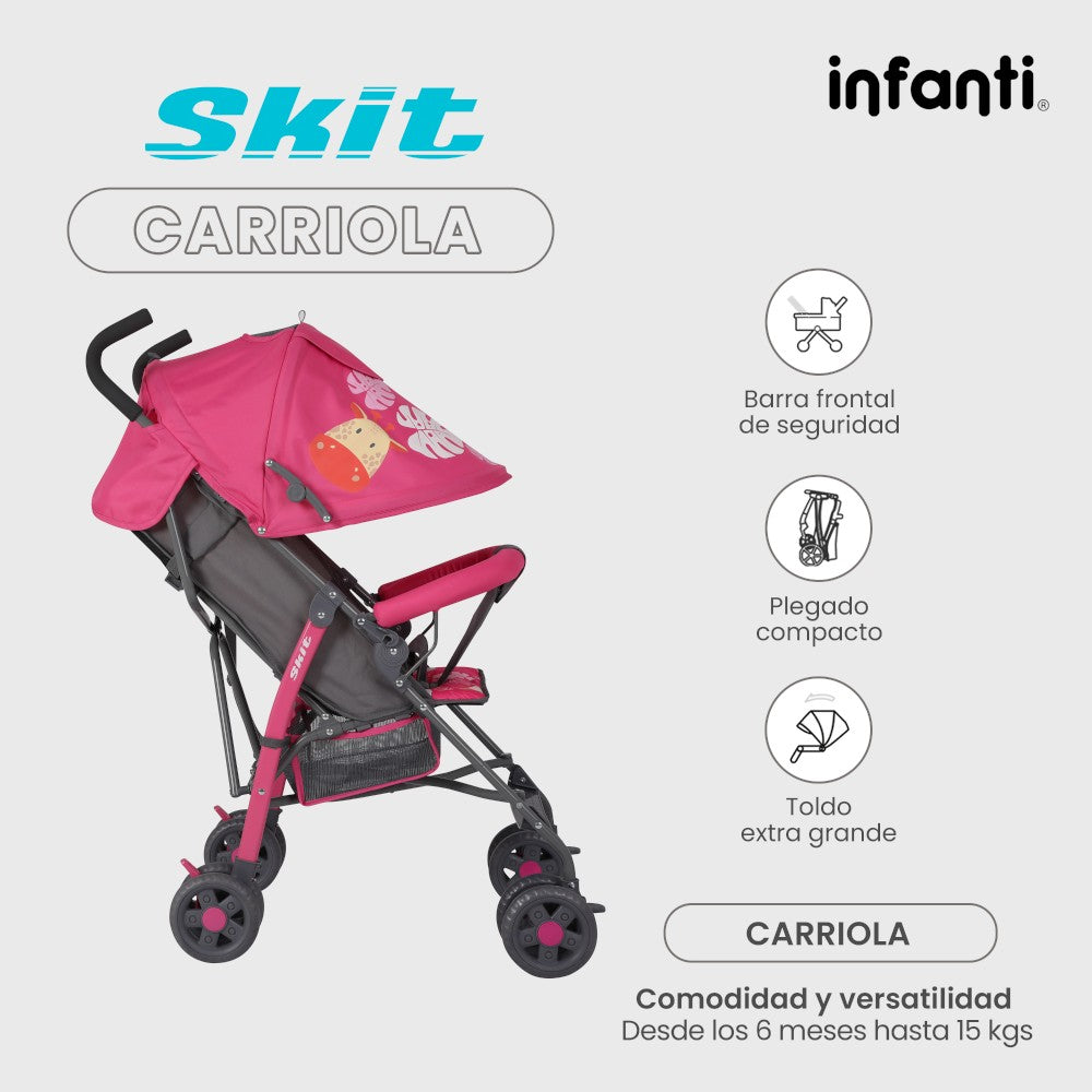 Carriola De Bastón Skit Zebra Safari Ligera y Portátil