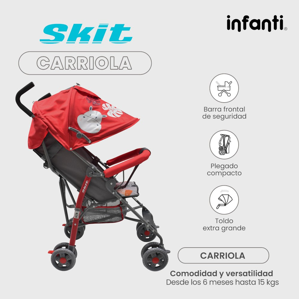 Carriola De Bastón Skit Zebra Safari Ligera y Portátil