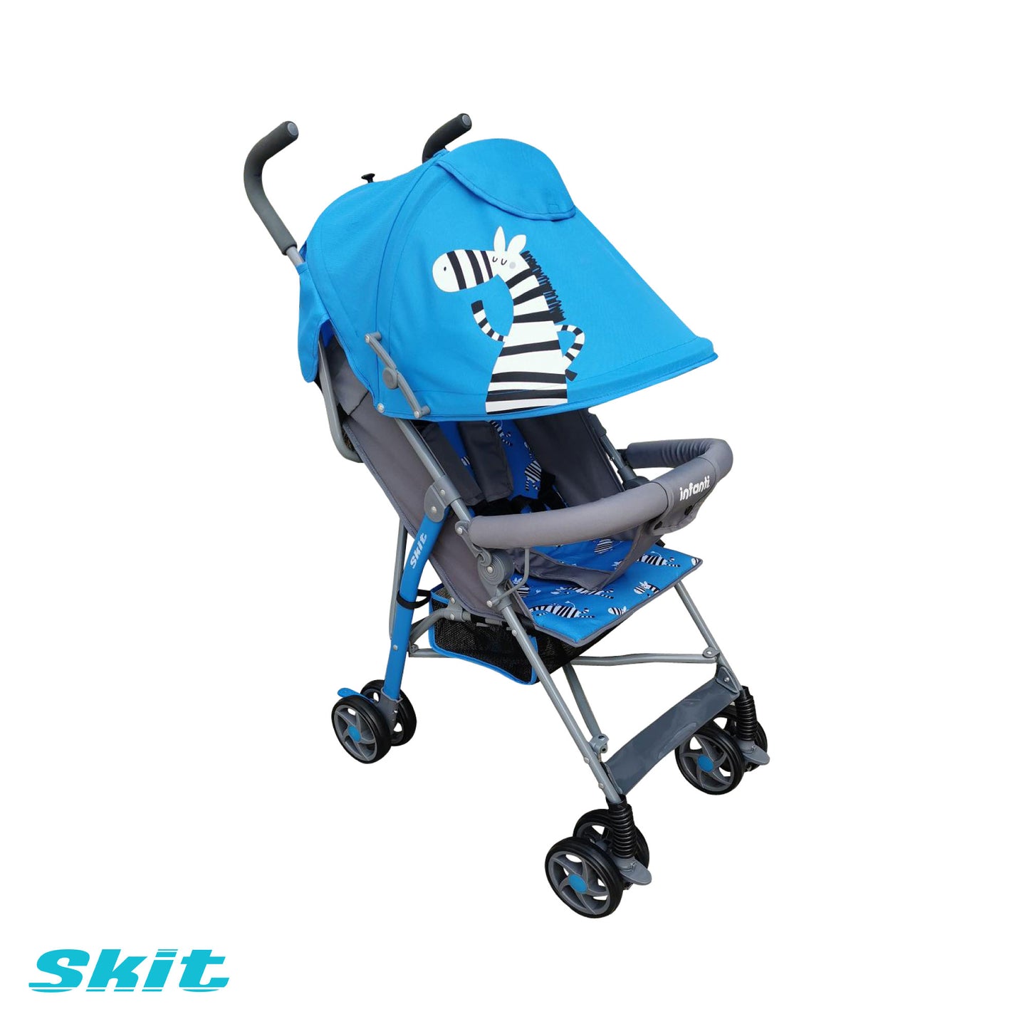 Carriola Infanti Skit Zebra: Plegable Reclinable Y Con Toldo Completo