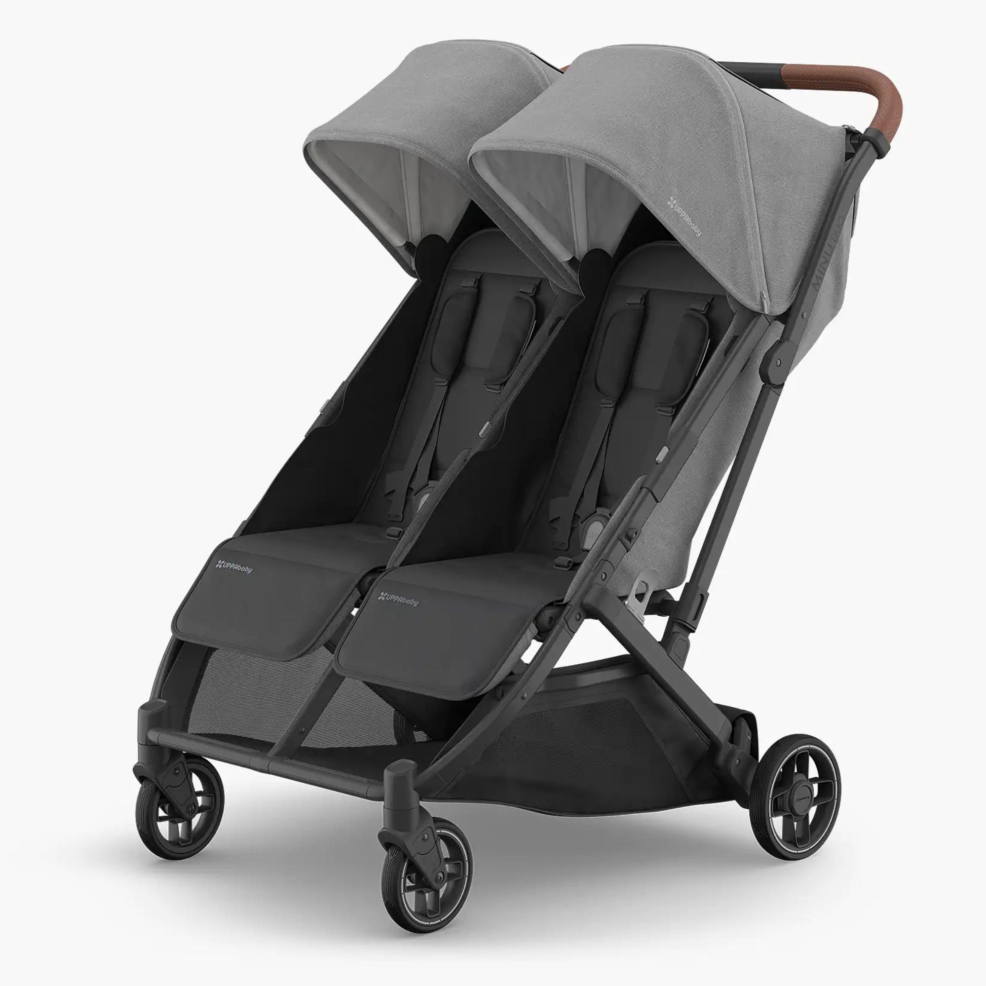Carriola doble compacta Minu Duo para gemelos o hermanos desde nacimiento hasta 22 kg, diseño delgado y plegado con una mano fácil!!
