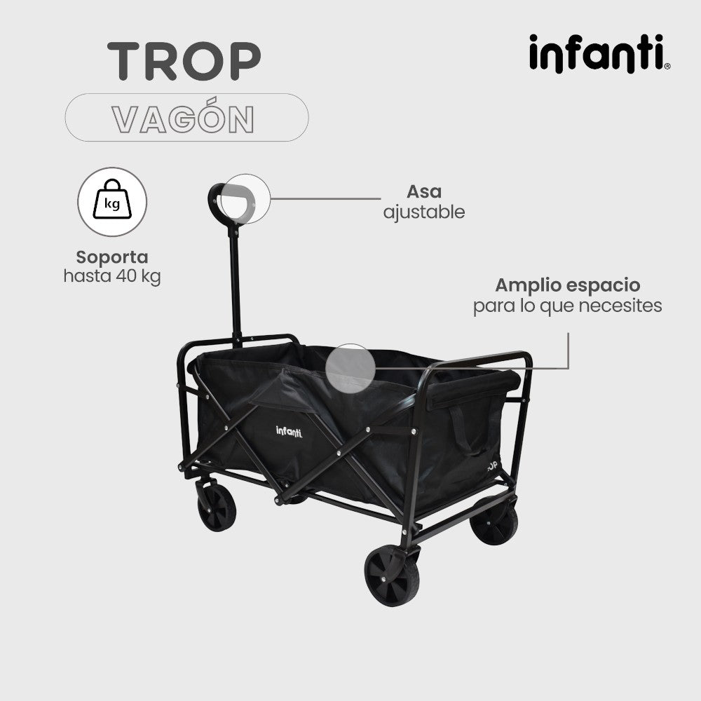 Carrito De Paseo Vagón Trop Infanti Plegable Y Multiusos