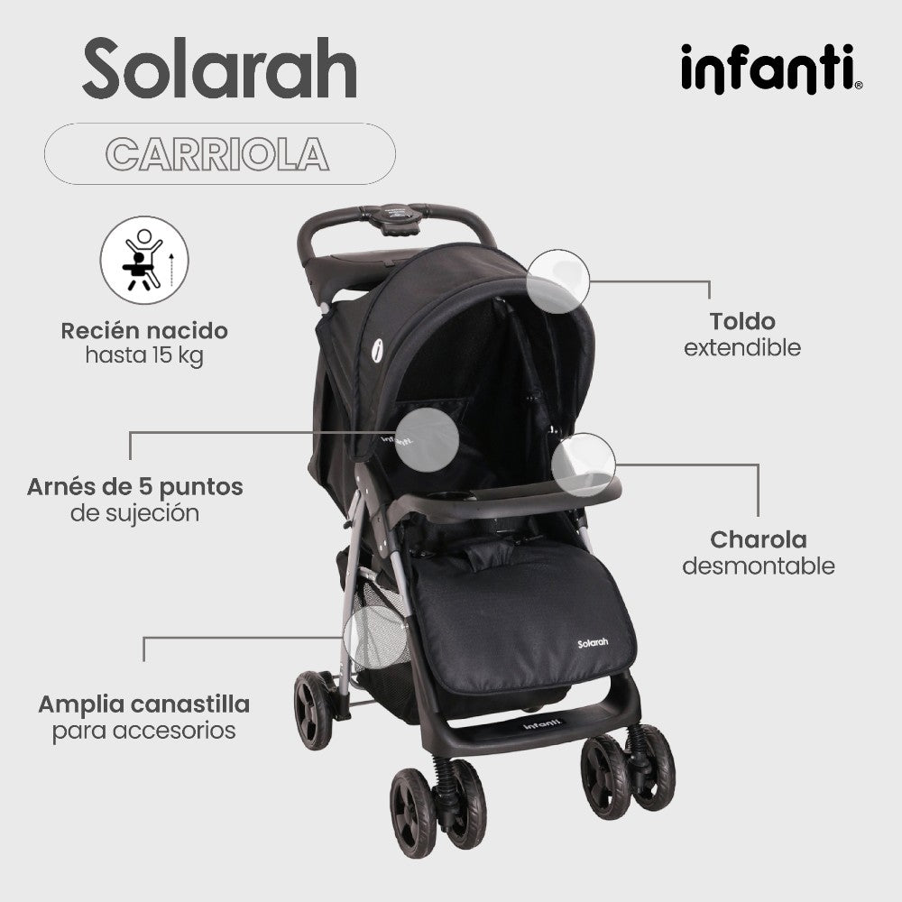 Infanti Carriola Sistema De Viaje Solarah Plegable Con Portabebé