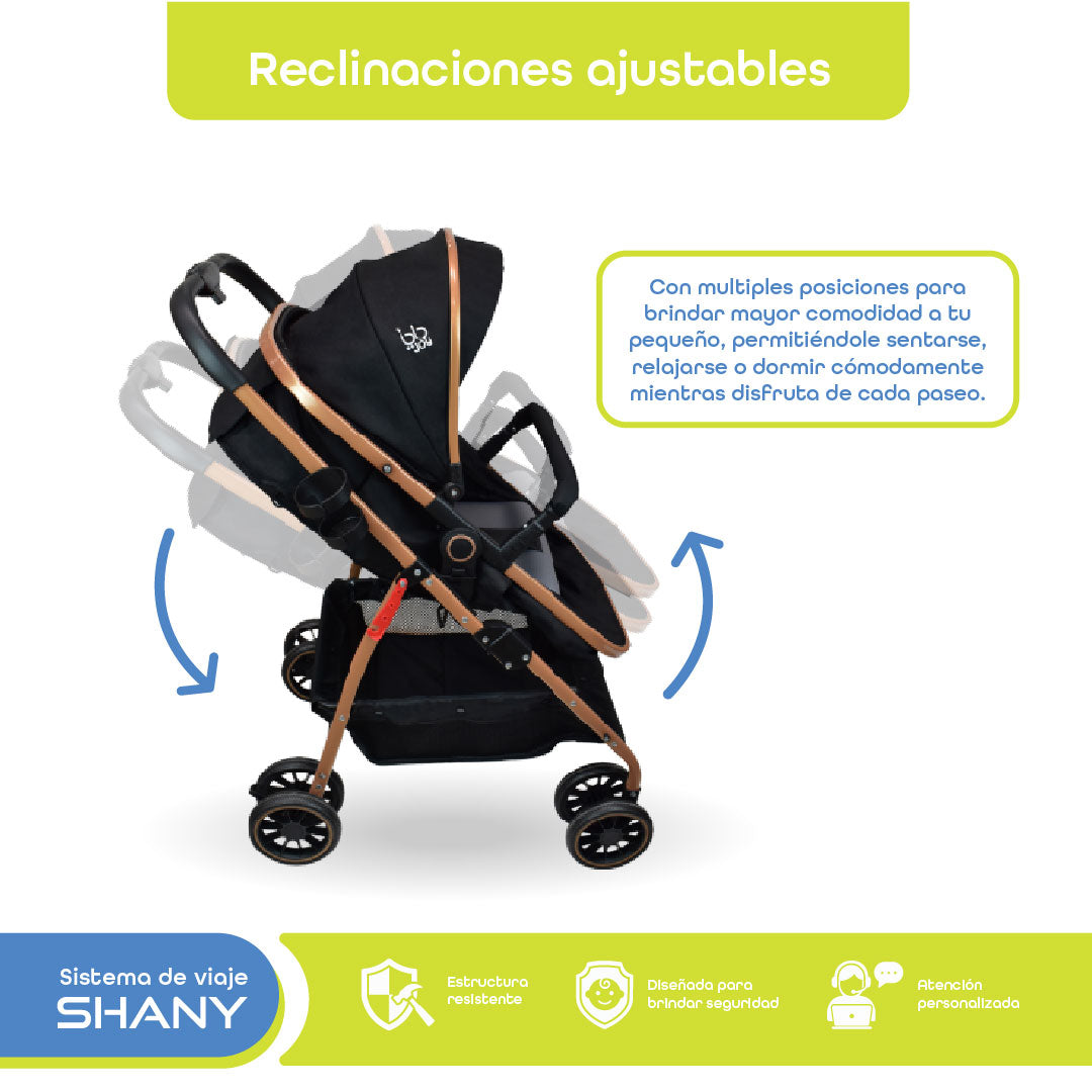 Carriola Shany Para Bebé Con Travel System Versátil Y Seguro