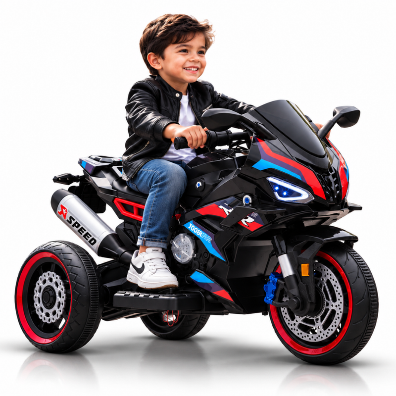 Motocicleta Montable Eléctrica Deportiva con Luces, Música y Sonido