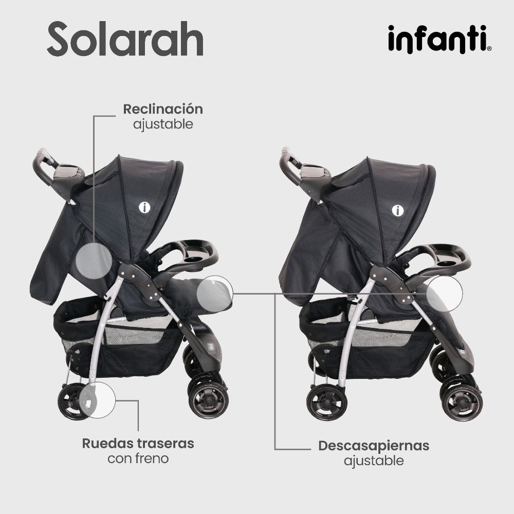 Infanti Carriola Sistema De Viaje Solarah Plegable Con Portabebé