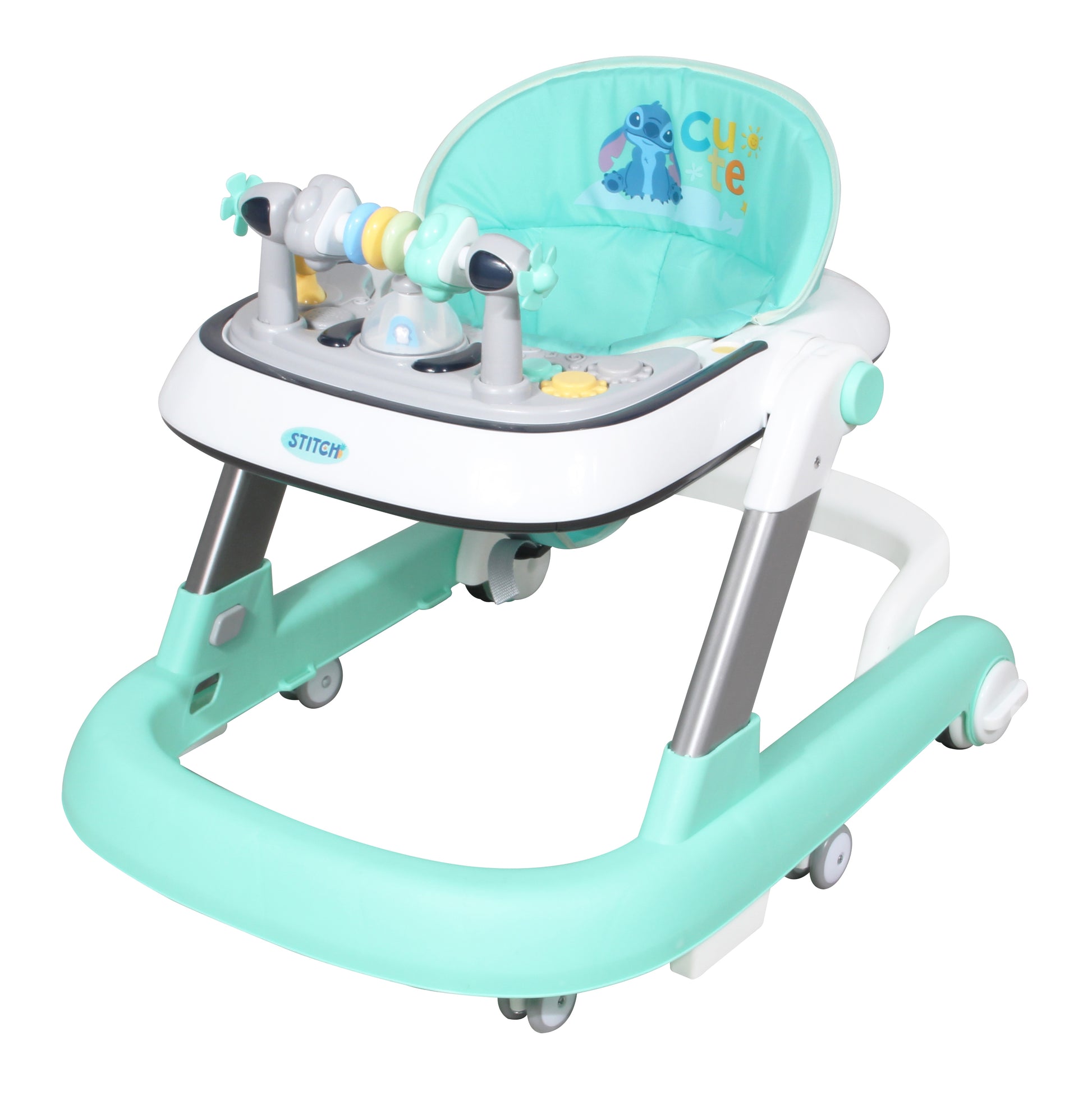 Disney Andadera 3 En 1 Charola Interactiva Led Sonido Stich