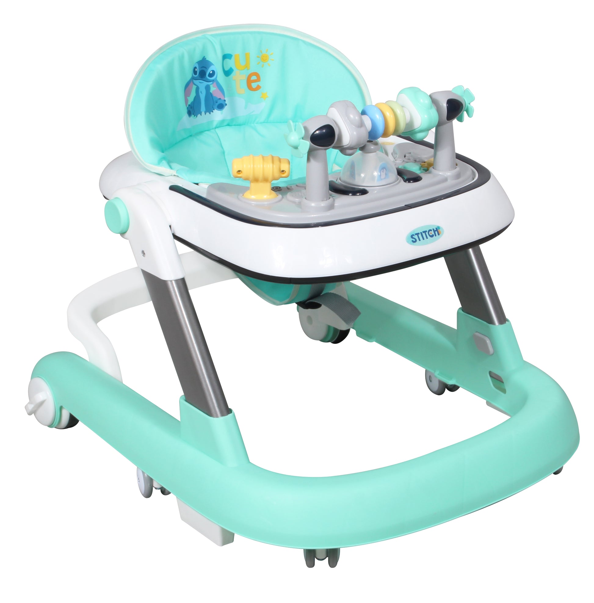 Disney Andadera 3 En 1 Charola Interactiva Led Sonido Stich