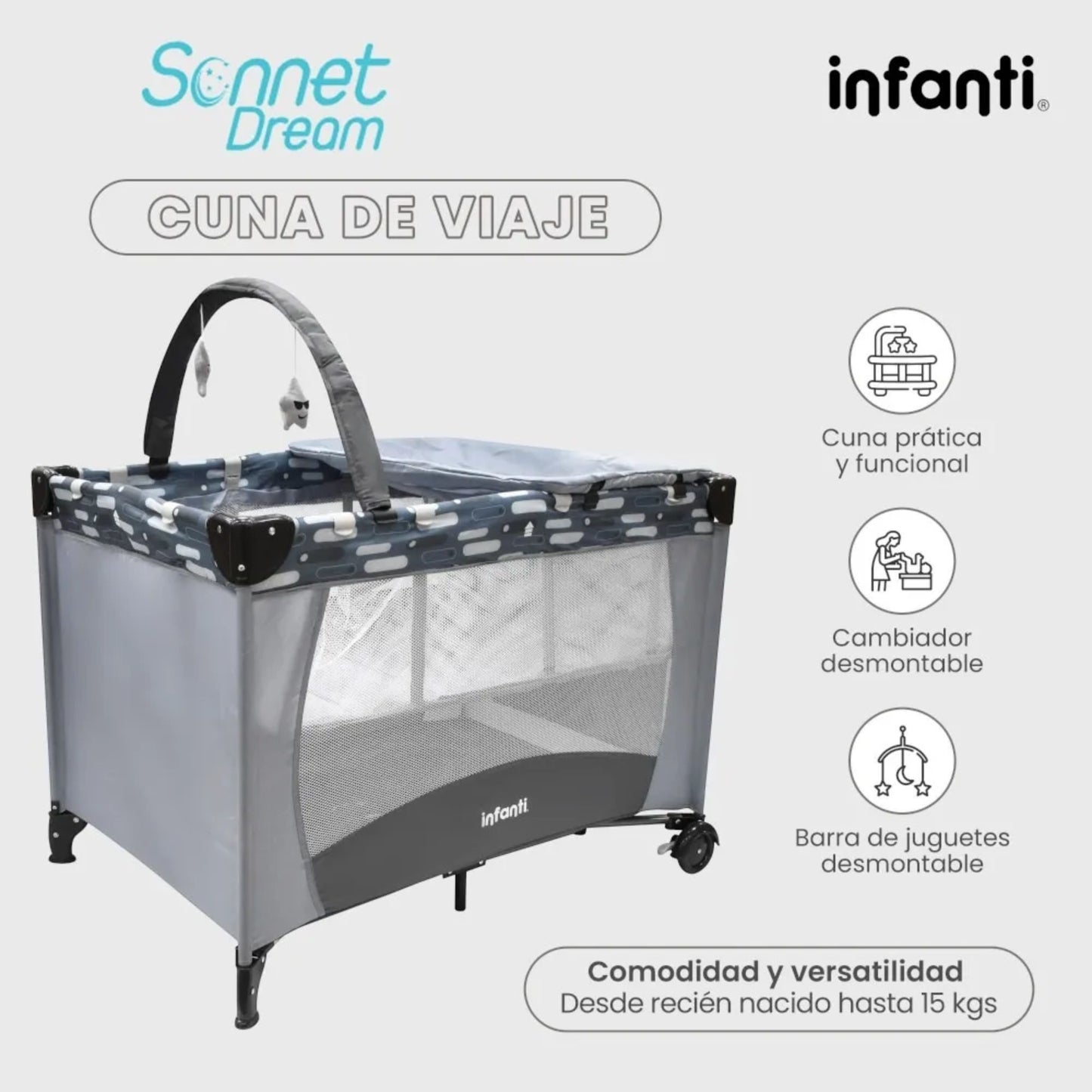 Carriola Ligera Práctica Owen + Cuna De Viaje Sonnet Dream