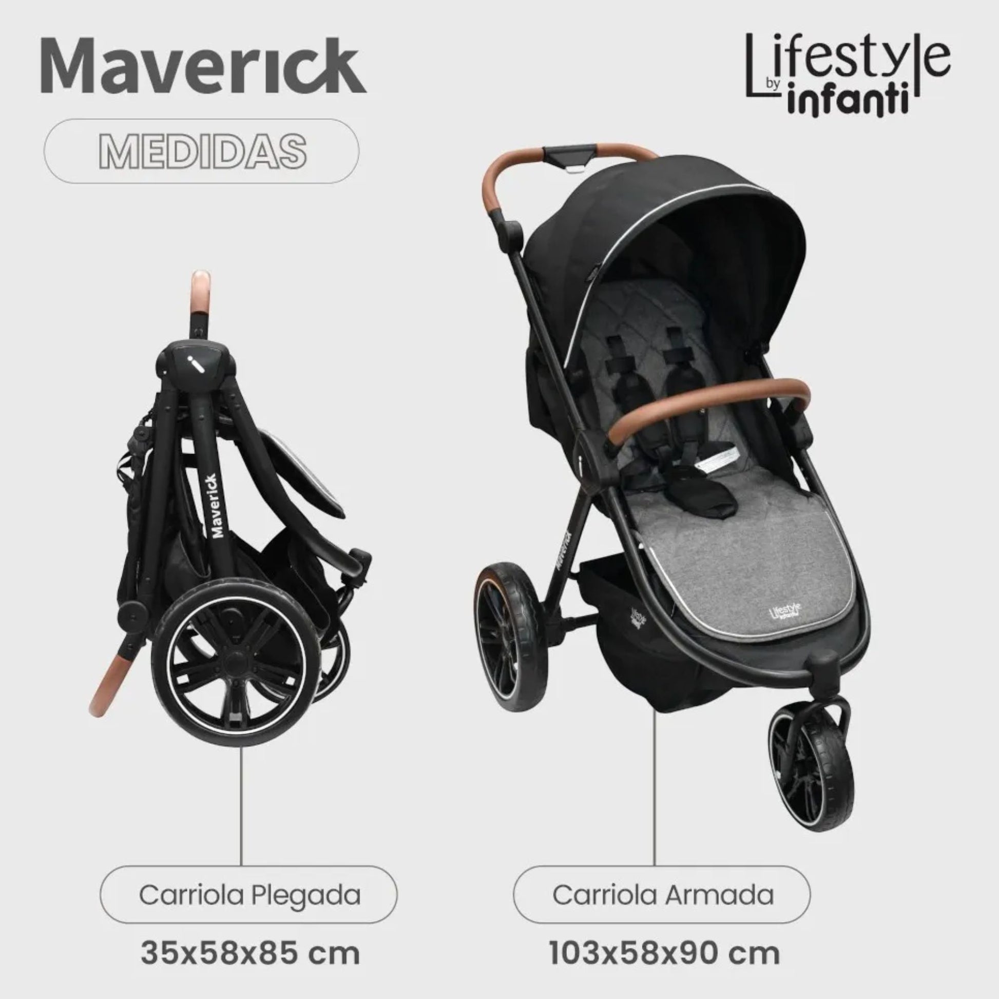 Carriola Sistema De Viaje Maverick + Cuna Corral Davy Plus