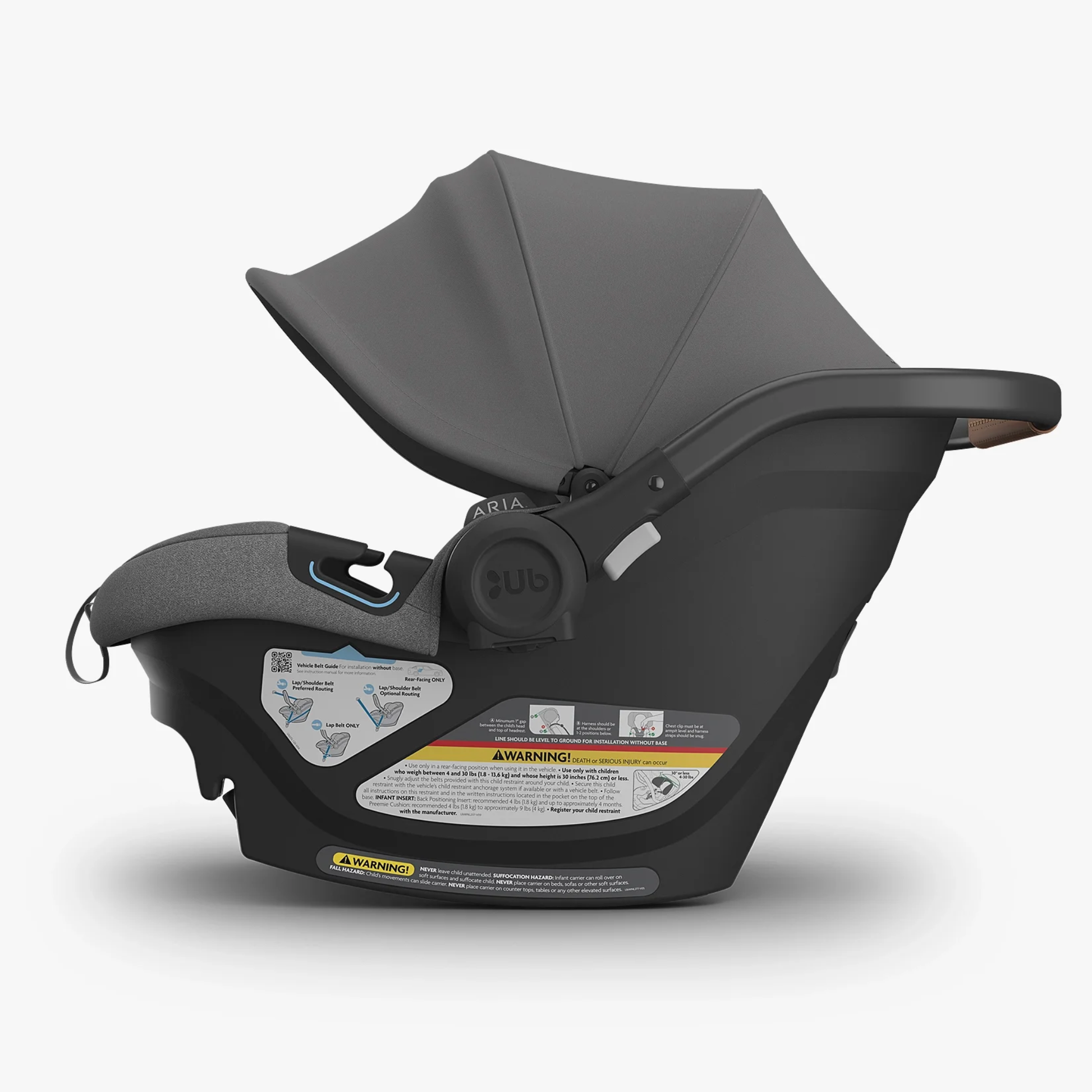 Autoasiento Aria V2 ultraligero 2,67 kg para bebé, con SmartSecure®, capota extragrande UPF50+, ventilación y asiento seguro y cómodo”