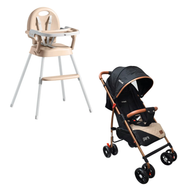 Set Carriola Ligera Park y Silla Alta 3 en 1 Beige