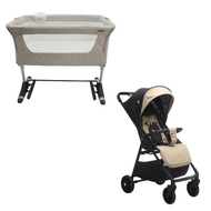 Set Carriola Ligera Grace y Colecho Vinny Gris Con Beige