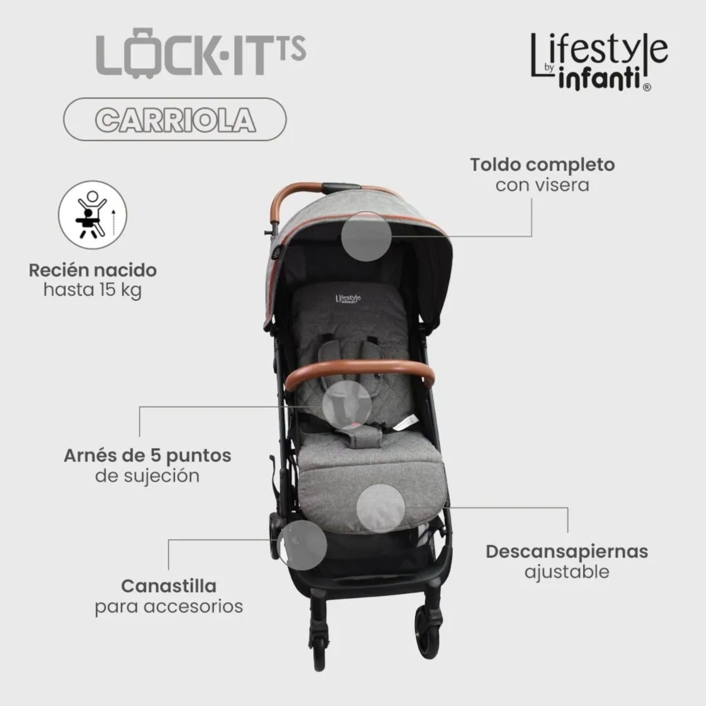 Carriola Sistema De Viaje Lock It + Cuna Colecho Vinny