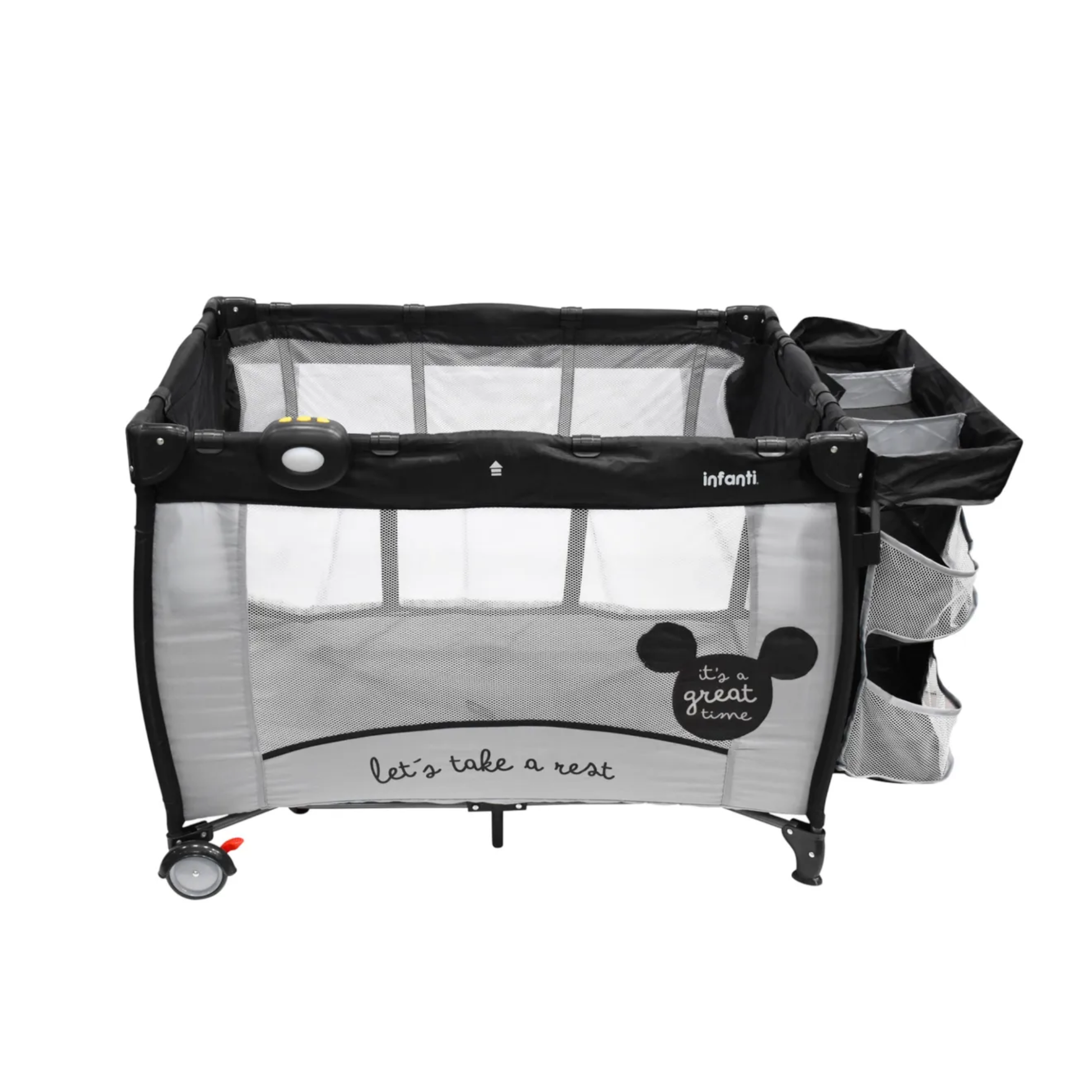 Set Carriola Con Sistema De Viaje Cuna Colecho y Silla Alta Disney Expressions Mickey Gris