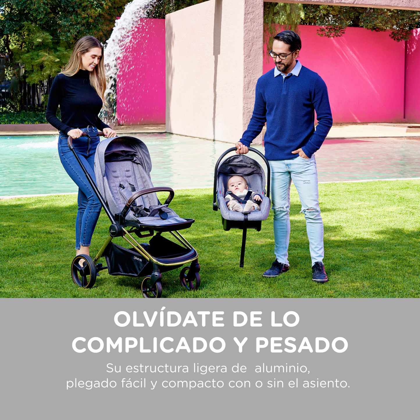 Carriola Para Bebé Aaron Sistema De Viaje Gris Lifestyle By Infanti