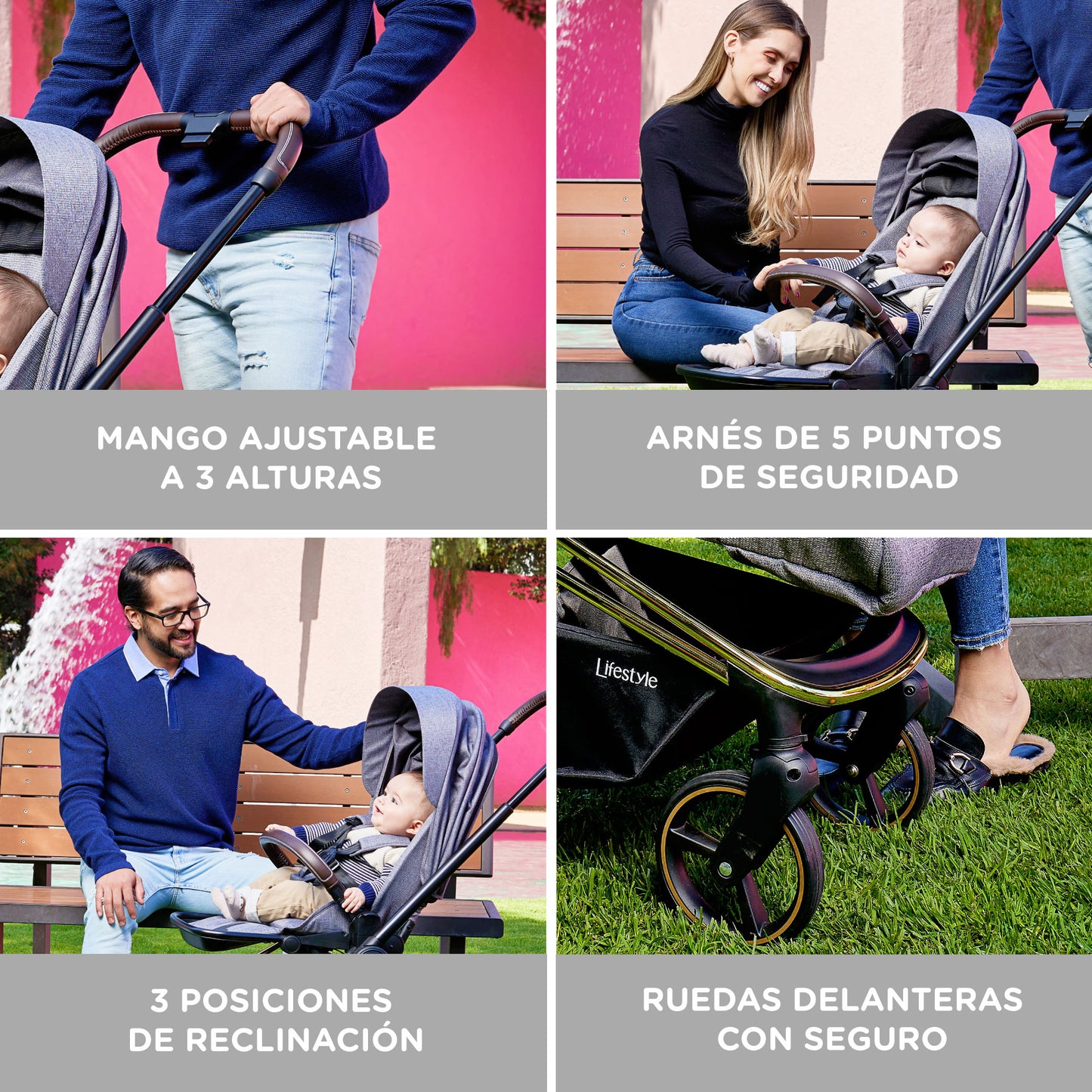 Carriola Para Bebé Aaron Sistema De Viaje Gris Lifestyle By Infanti