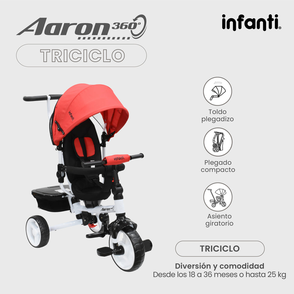 Triciclo Infanti Aaron Asiento Giratorio 360°