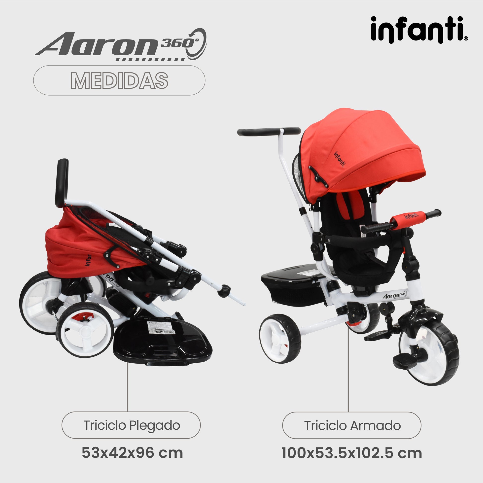 Triciclo Infanti Aaron Asiento Giratorio 360°