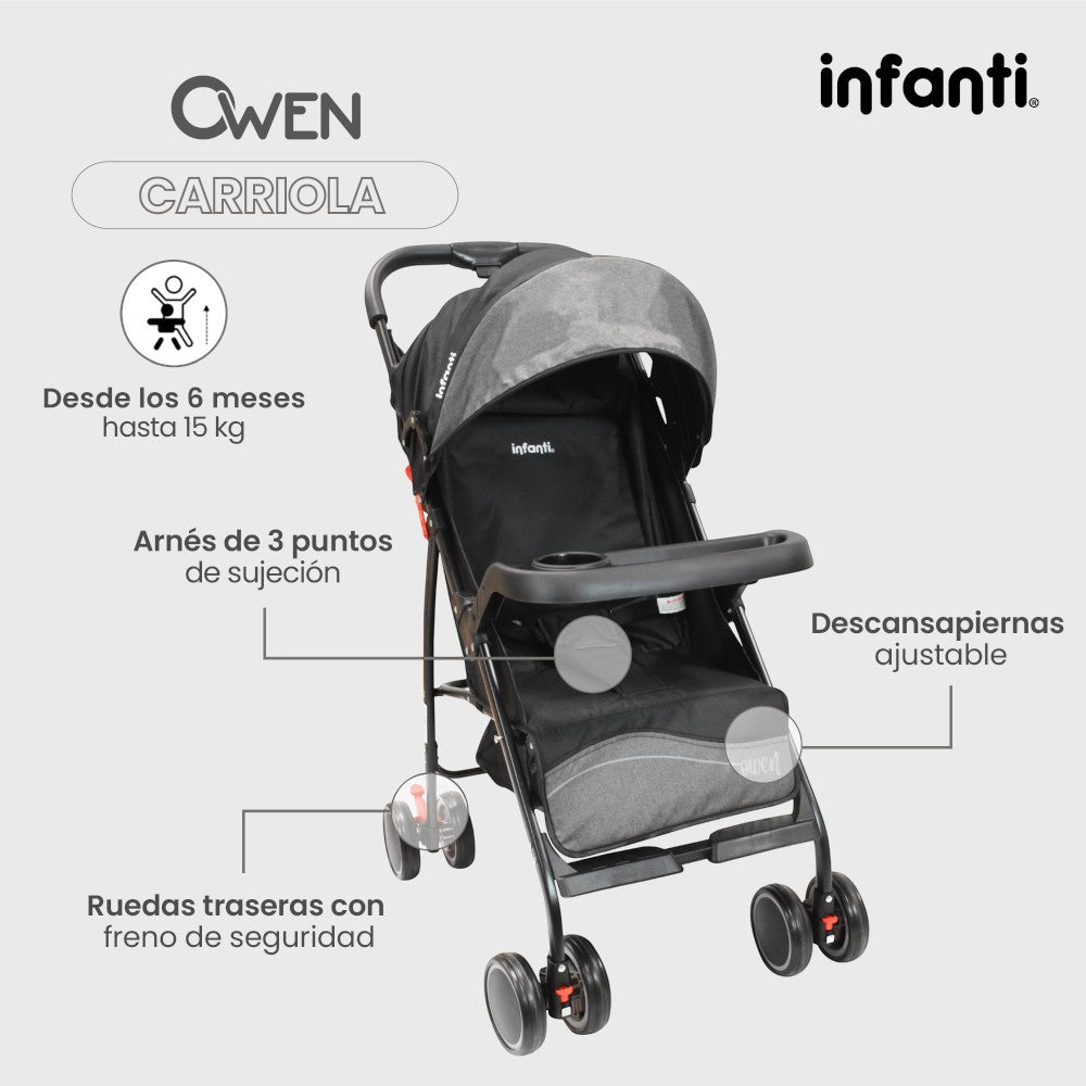 Carriola De Bebé Plegable Owen Infanti