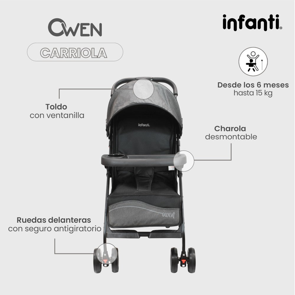 Carriola De Bebé Plegable Owen Infanti