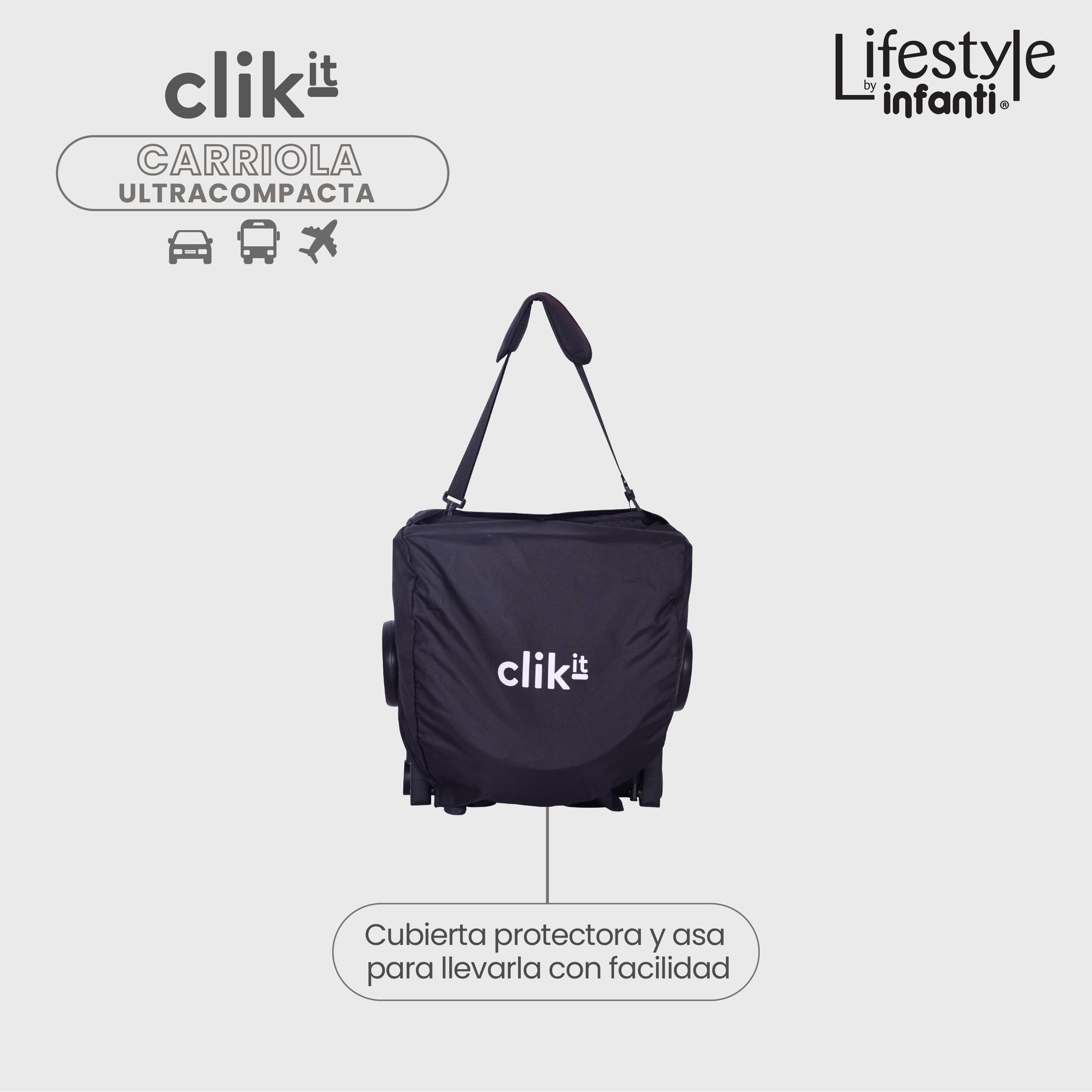 Carriola Lifestyle By Infanti Clik It Plegable Ligera Ideal Para Llevarla En Avión