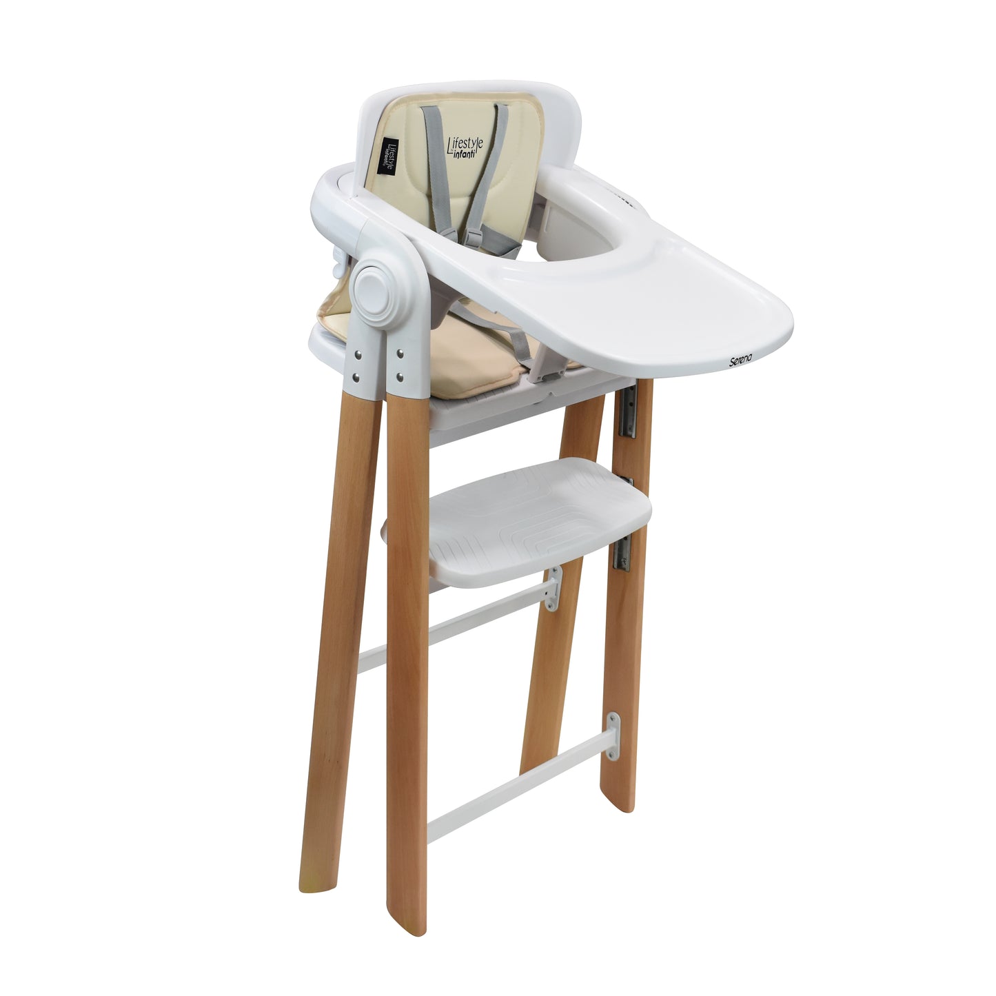 Silla Alta Periquera 2 En 1 Plegable Con Arnes De 5 Puntos