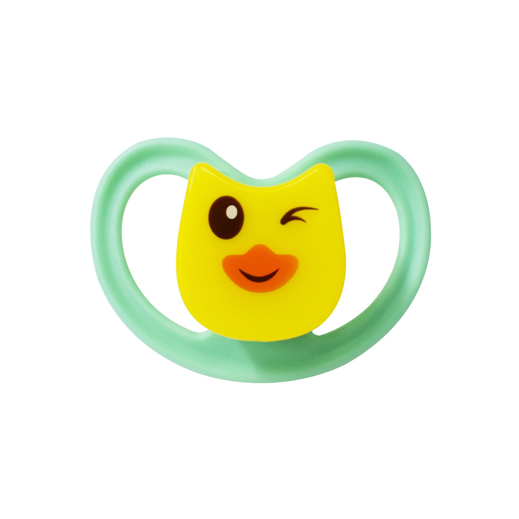 Chupón Ortodóntico Verde con Estampado de Pato, Libre de BPA, Infanti