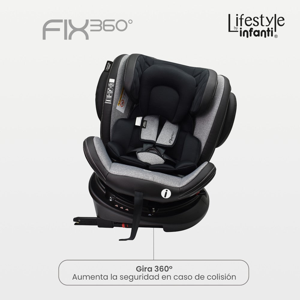 Autoasiento Para Bebé Fix 360° Negro Lifestyle By Infanti