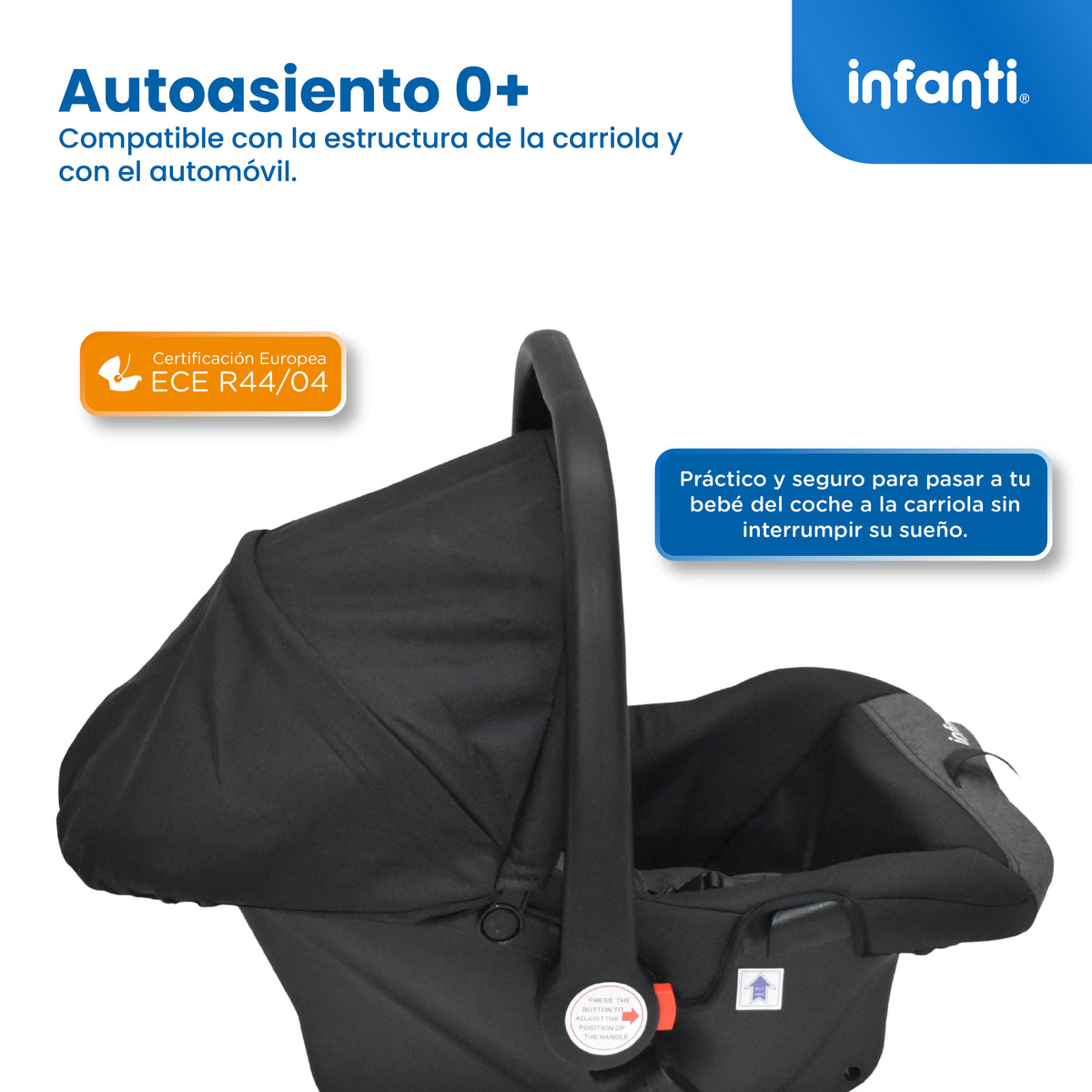 Carriola Travel System Hiro TS Con Portabebé y Plegado a Una Mano, Infanti.