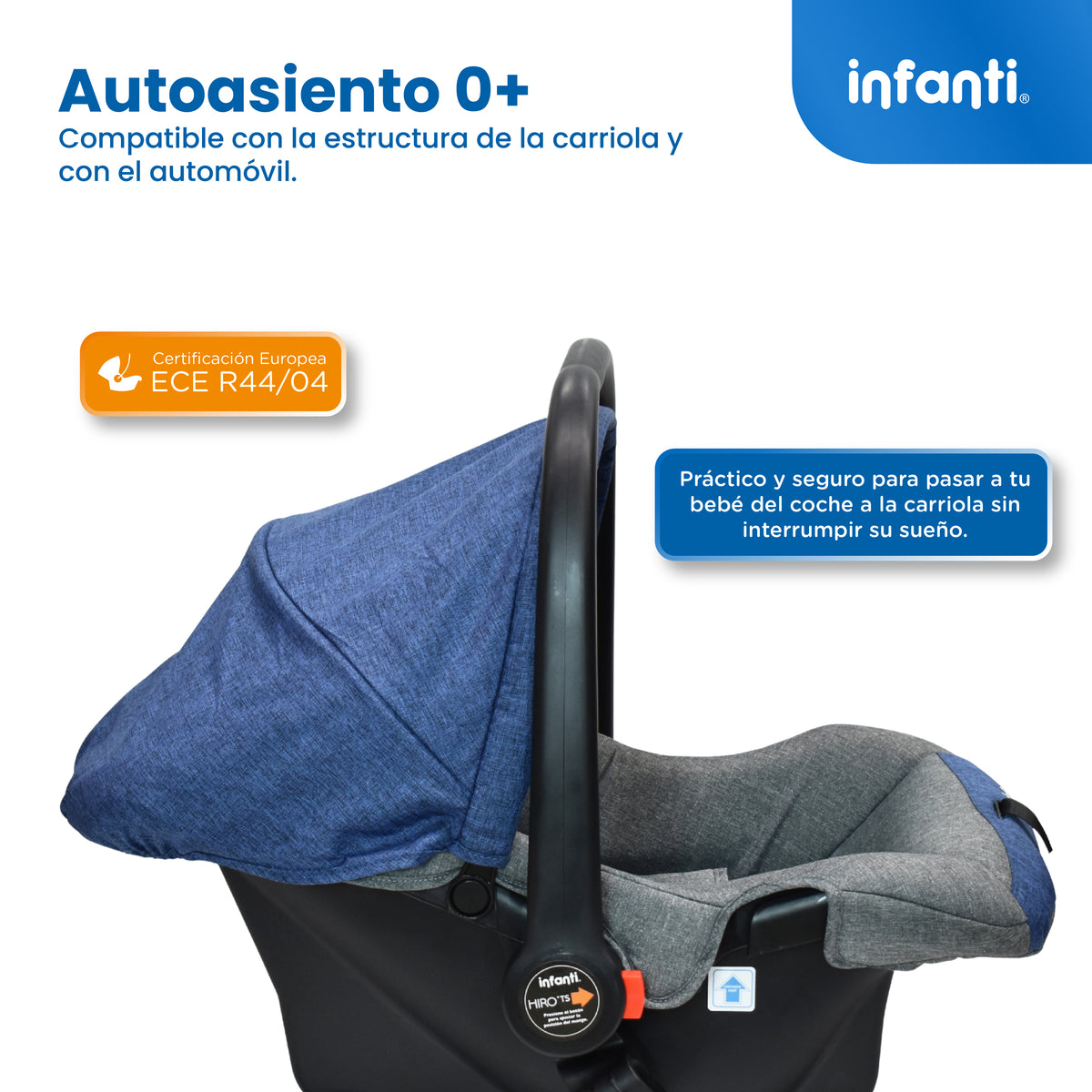 Carriola Travel System Hiro TS Con Portabebé y Plegado a Una Mano, Infanti.