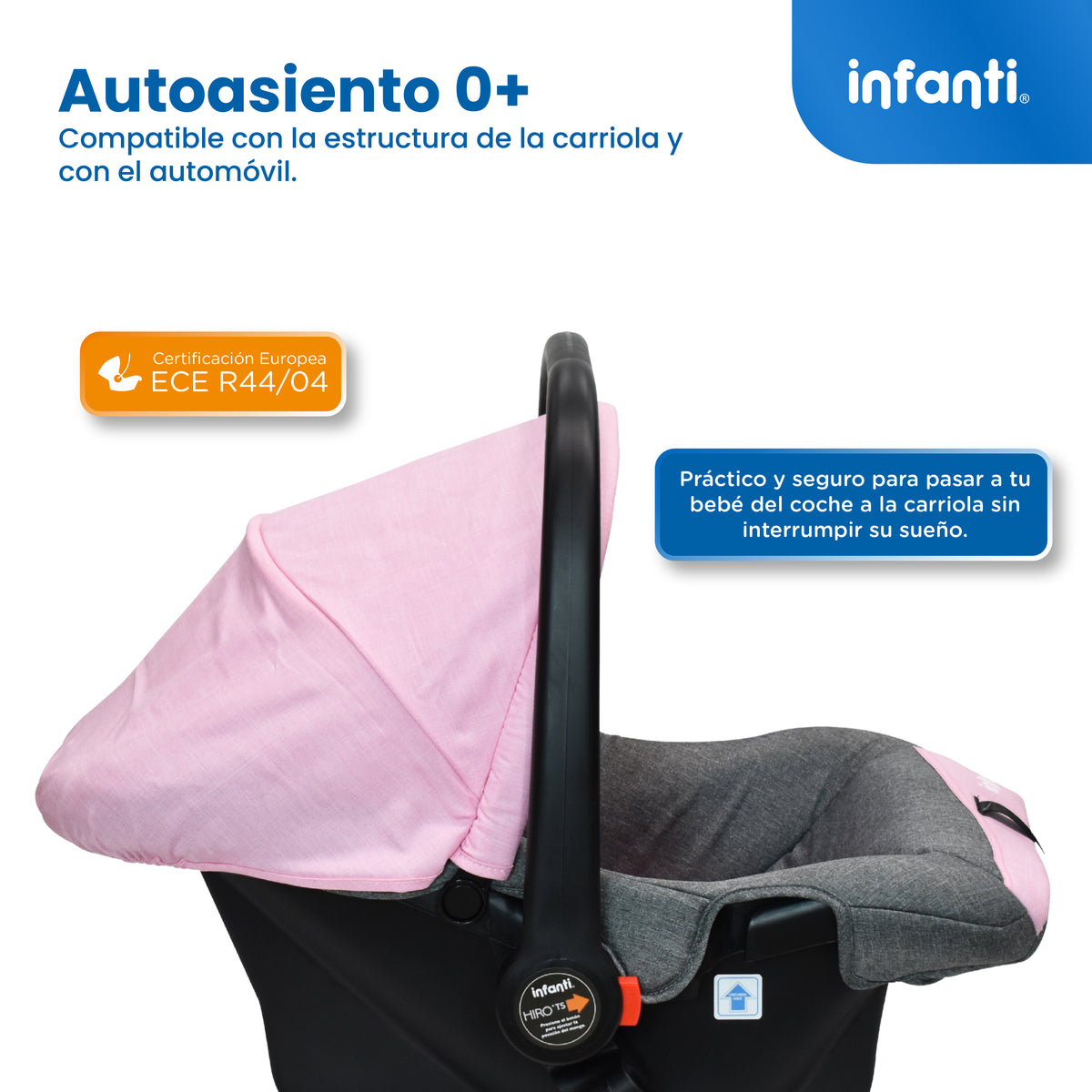 Carriola Travel System Hiro TS Con Portabebé y Plegado a Una Mano, Infanti.