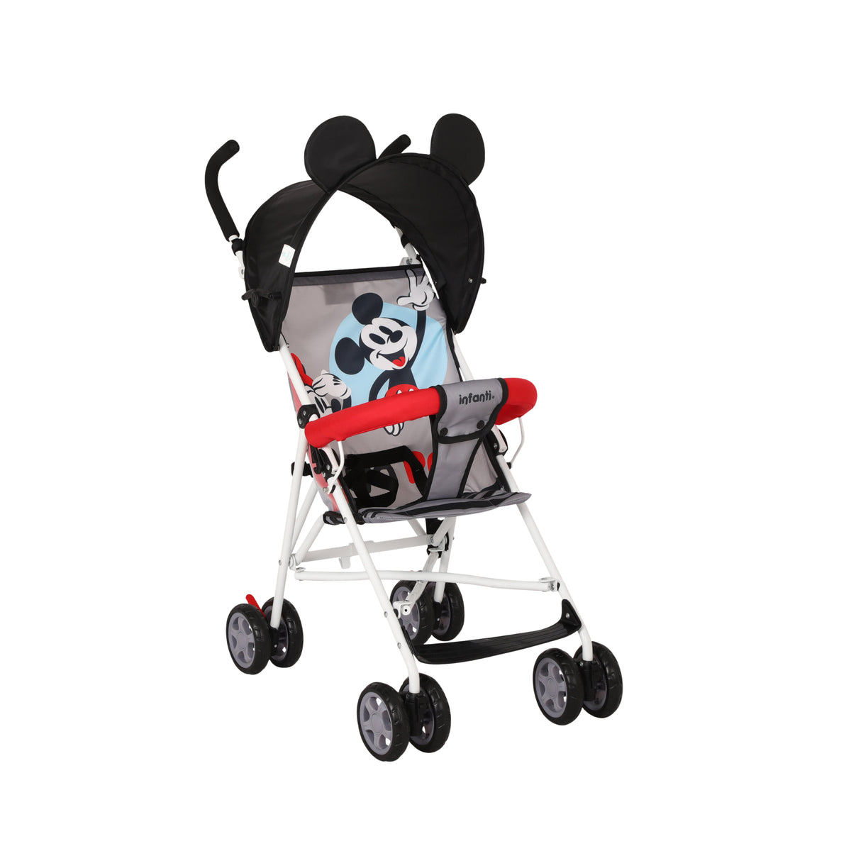 Carriola de Bastón Mickey y Minnie Con Plegado Compacto y Arnés de 3 Puntos