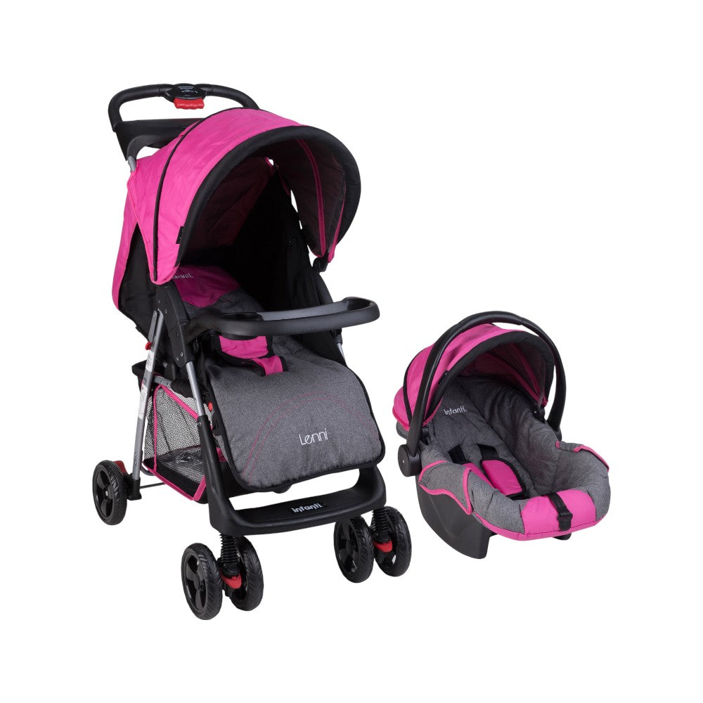 Carriola Travel System Lenni Con Portabebé y Plegado a Una Mano