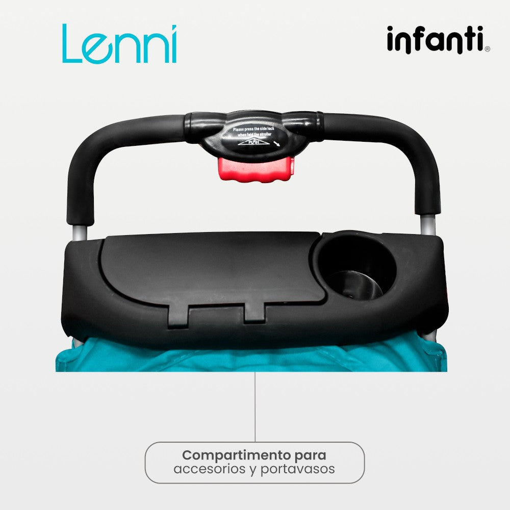 Carriola Travel System Lenni Con Portabebé y Plegado a Una Mano