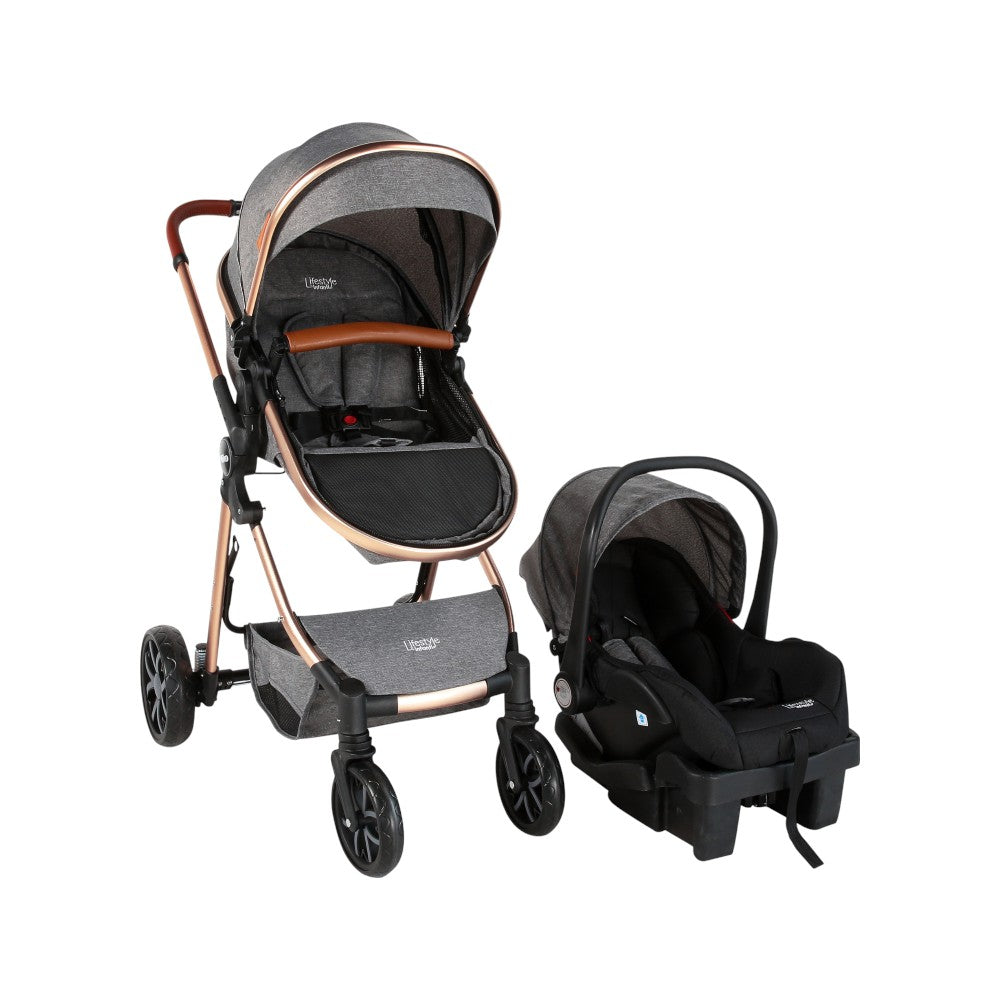 Carriola Travel System Mike Con Bambineto Reversible y Portabebé Grupo 0+