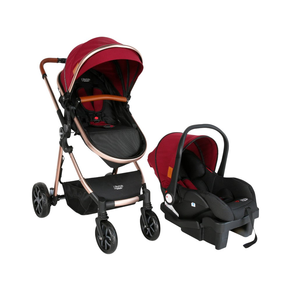 Carriola Travel System Mike Con Bambineto Reversible y Portabebé Grupo 0+