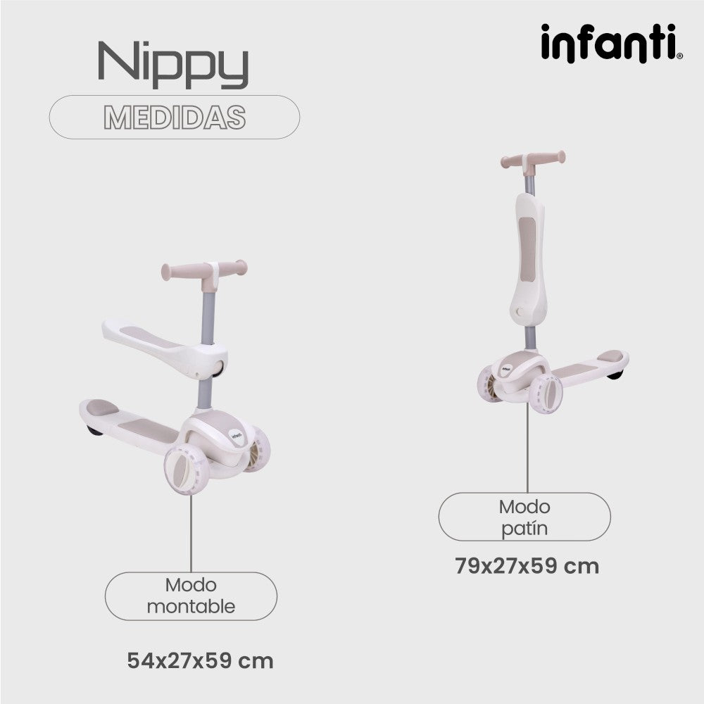 Infanti Patín - Montable 4 En 1 Nippy Con Barra De Seguridad