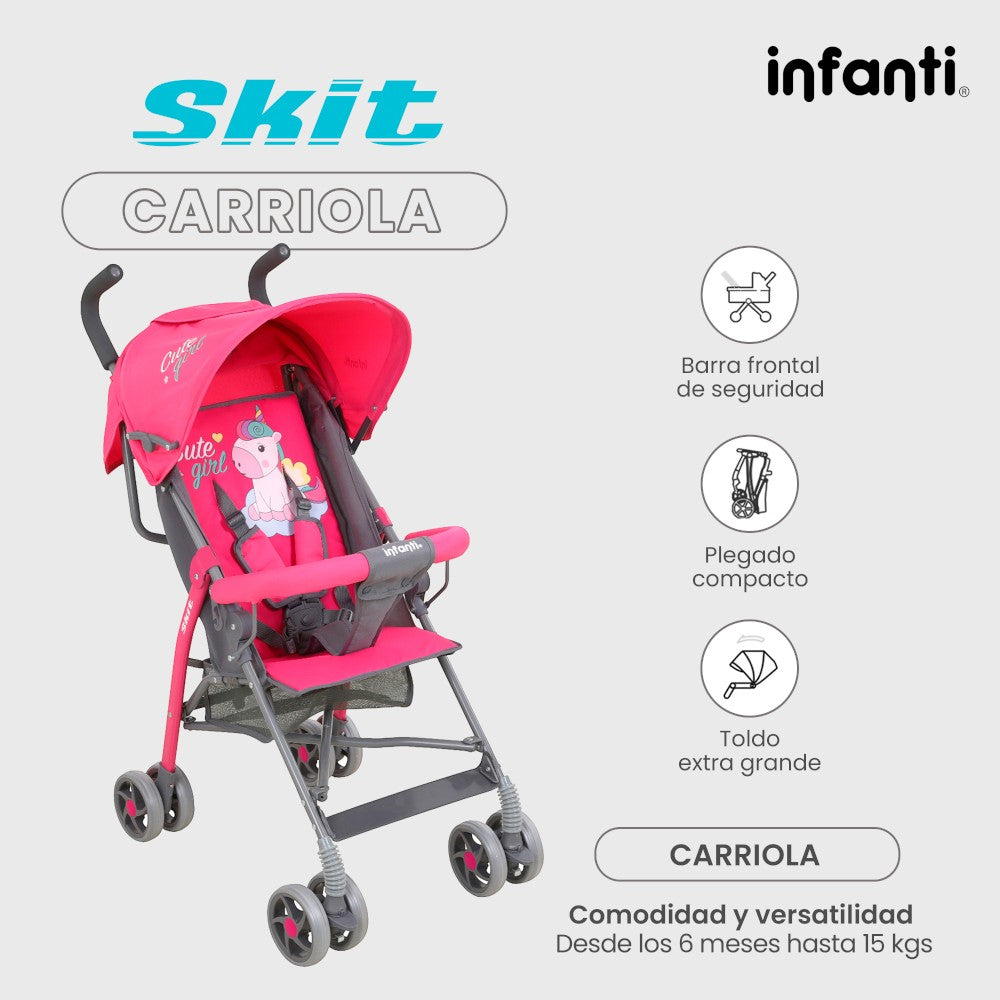 Infanti Carriola De Bastón Skit Ligera y Portátil