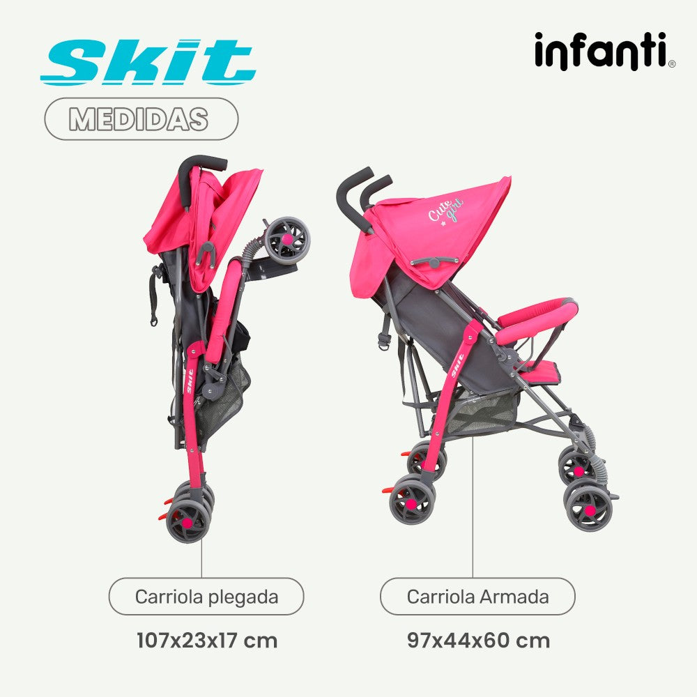 Infanti Carriola De Bastón Skit Ligera y Portátil